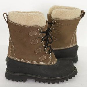 L.L. Bean Suede Leather Waterproof Super Warm Winter Lined Snow Boots size 8